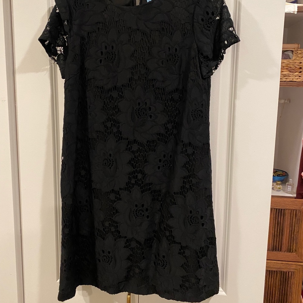 Black lace knee length dress